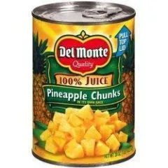 DEL MONTE PINEAPPLE CHUNKS IN JUICE 20OZ