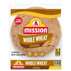 MISSION 100% WHOLE WHEAT FLOUR TORTILLAS 16OZ