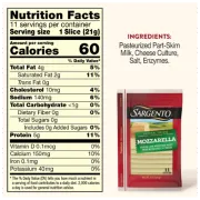 SARGENTO NATURAL MOZZARELLA SLICES 8OZ