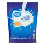 GREAT VALUE DRY POWDERED NONFAT MILK 25.6OZ