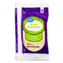 GREAT VALUE MOZZARELLA SLICES 8OZ