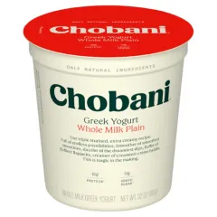 CHOBANI WHOLE MILK PLAIN GREEK YOGURT 32OZ