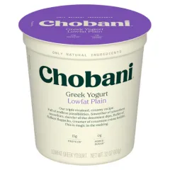 CHOBANI 2% LOWFAT PLAIN GREEK YOGURT 32OZ
