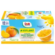 DOLE DICED PEACHES IN JUICE 12PACK 4OZ EACH
