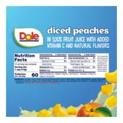DOLE DICED PEACHES IN JUICE 12PACK 4OZ EACH