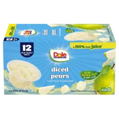 DOLE DICED PEARS IN JUICE 12 PACK 4OZ EACH