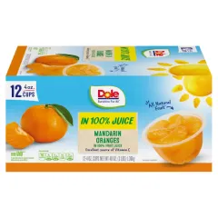 DOLE MANDARIN ORANGES IN JUICE 12 PACK 4OZ EACH