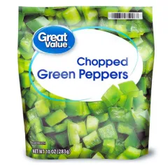 GREAT VALUE FROZEN CHOPPED GREEN PEPPERS 10OZ