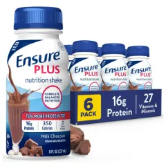 ENSURE PLUS NUTRITION SHAKE CHOCOLATE 6 PACK 8OZ EACH
