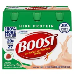 BOOST HIGH PROTEIN STRAWBERRY DRINK 6 PACK 8OZ EACH