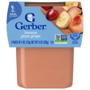 GERBER 2ND FOODS BANANA PLUM GRAPE 2 PACK 4OZ EACH