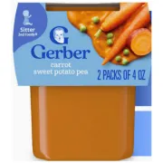 GERBER 2ND FOODS CARROT SWEET POTATO PEA 2 PACK 4OZ EACH