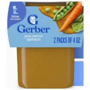 GERBER 2ND FOODS PEA CARROT SPINACH 2 PACK 4OZ EACH