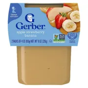 GERBER 2ND FOODS APPLE STRAWBERRY BANANA 2 PACK 4OZ EACH