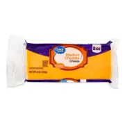 GREAT VALUE MEDIUM CHEDDAR BLOCK 8OZ